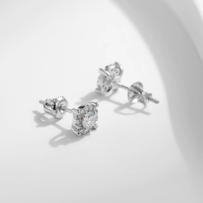 Elegant D Color Moissanite Stud Earrings – 925 Sterling Silver