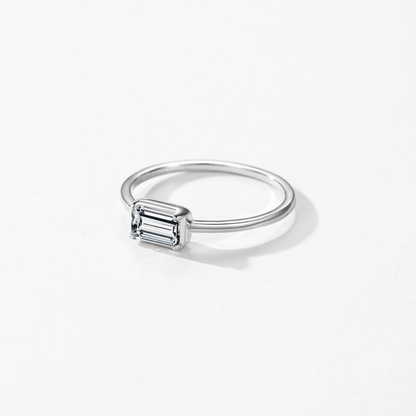 Elegant Rectangle CZ Ring – 925 Sterling Silver