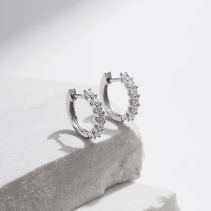 D Color Moissanite Small Hoop Earrings – 925 Sterling Silver