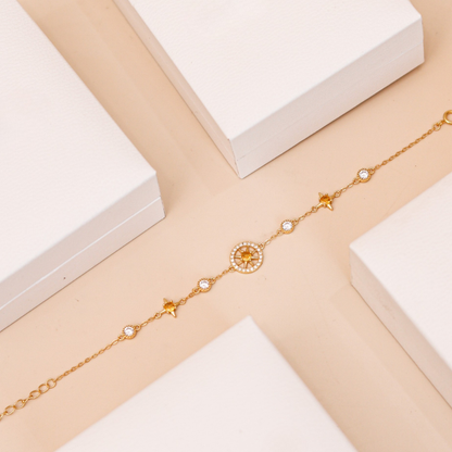 ELVORIA Sunny Bracelet – 18K Gold Plated 925 Sterling Silver