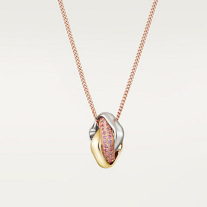 18K Celestial Trinity Pink Diamond Necklace