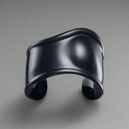 18K Celestial T Elsa Peretti Small Bone Cuff Black Bracelet