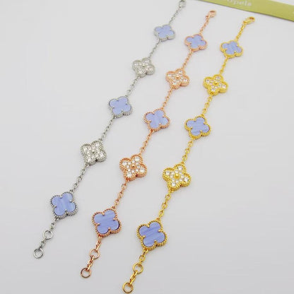 18K Celestial Vintage Alhambra Purple Diamonds Bracelet