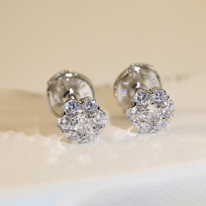 18K Celestial Flower Crystal Earrings