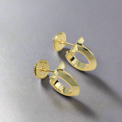 18K Celestial T Hoop Earrings