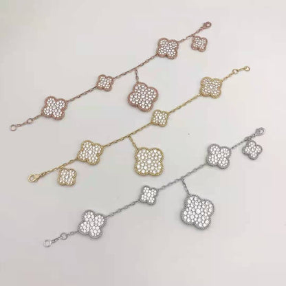 18K Celestial Magic Alhambra Five Motifs Diamonds Bracelet