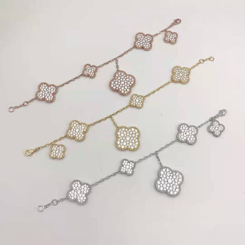 18K Celestial Magic Alhambra Five Motifs Diamonds Bracelet