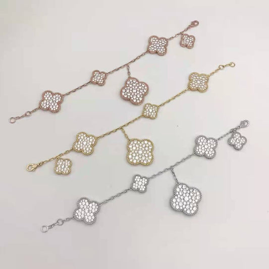 18K Celestial Magic Alhambra Five Motifs Diamonds Bracelet
