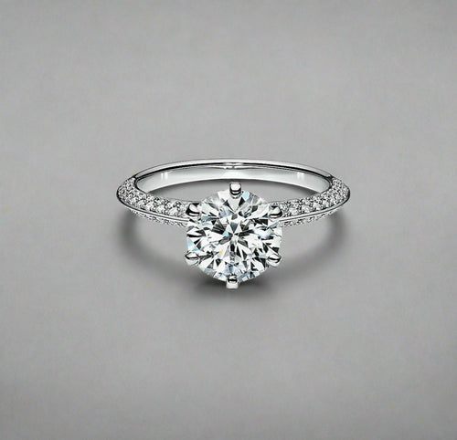 18K Celestial T Pav̩ T Setting Engagement Ring