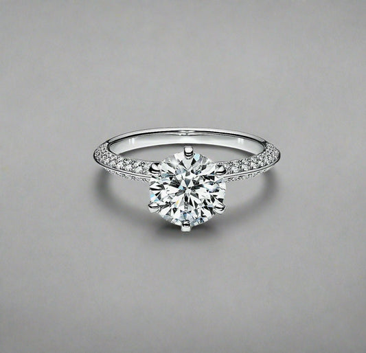 18K Celestial T Pav̩ T Setting Engagement Ring