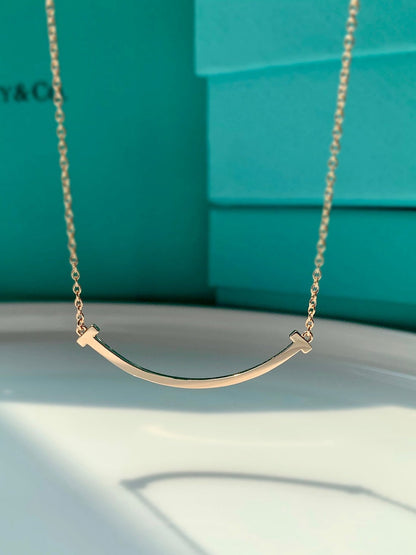 18K Celestial T Smile Pendant Necklace