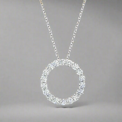 18K Celestial T Circle Diamonds Necklace