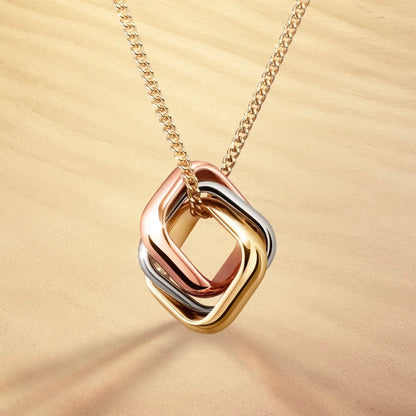 18K Celestial Trinity Cushion Necklace
