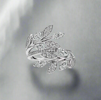 18K Celestial T Victoria Diamond Vine Bypass Ring
