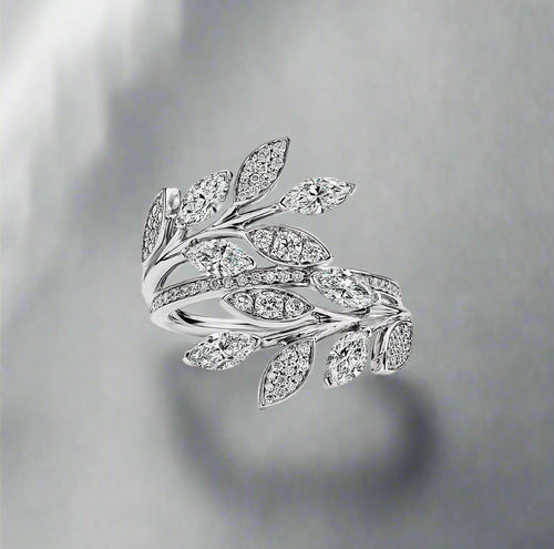 18K Celestial T Victoria Diamond Vine Bypass Ring