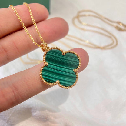 18K Celestial Magic Alhambra Malachite Necklace