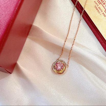 18K Celestial Trinity Pink Sapphire Necklace