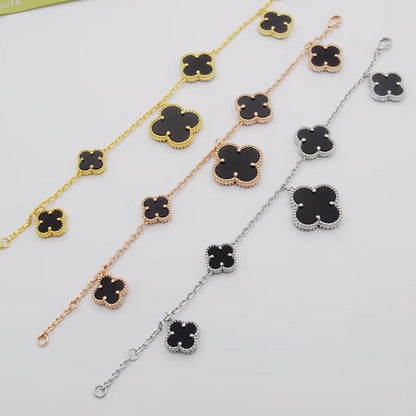 18K Celestial Magic Alhambra Five Black Motifs Bracelet