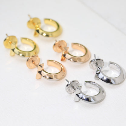 18K Celestial T Hoop Earrings