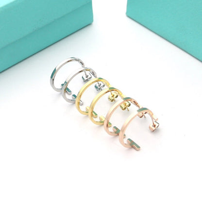 18K Celestial T Hoop Earrings