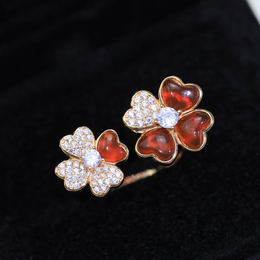 18K Cosmos Between the Finger Diamond Ring