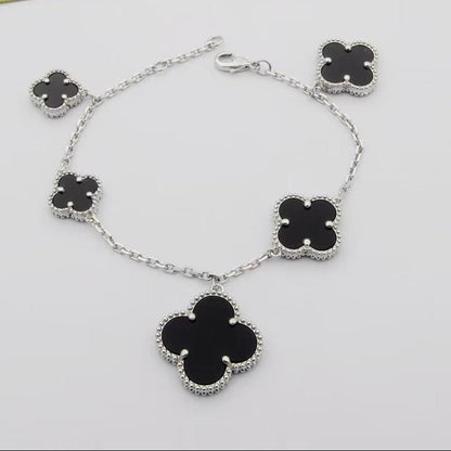 18K Celestial Magic Alhambra Five Black Motifs Bracelet
