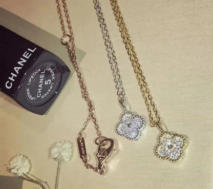 18K Celestial Sweet Alhambra Diamond Necklace