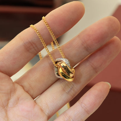 18K Celestial Trinity Cushion Diamond Necklace