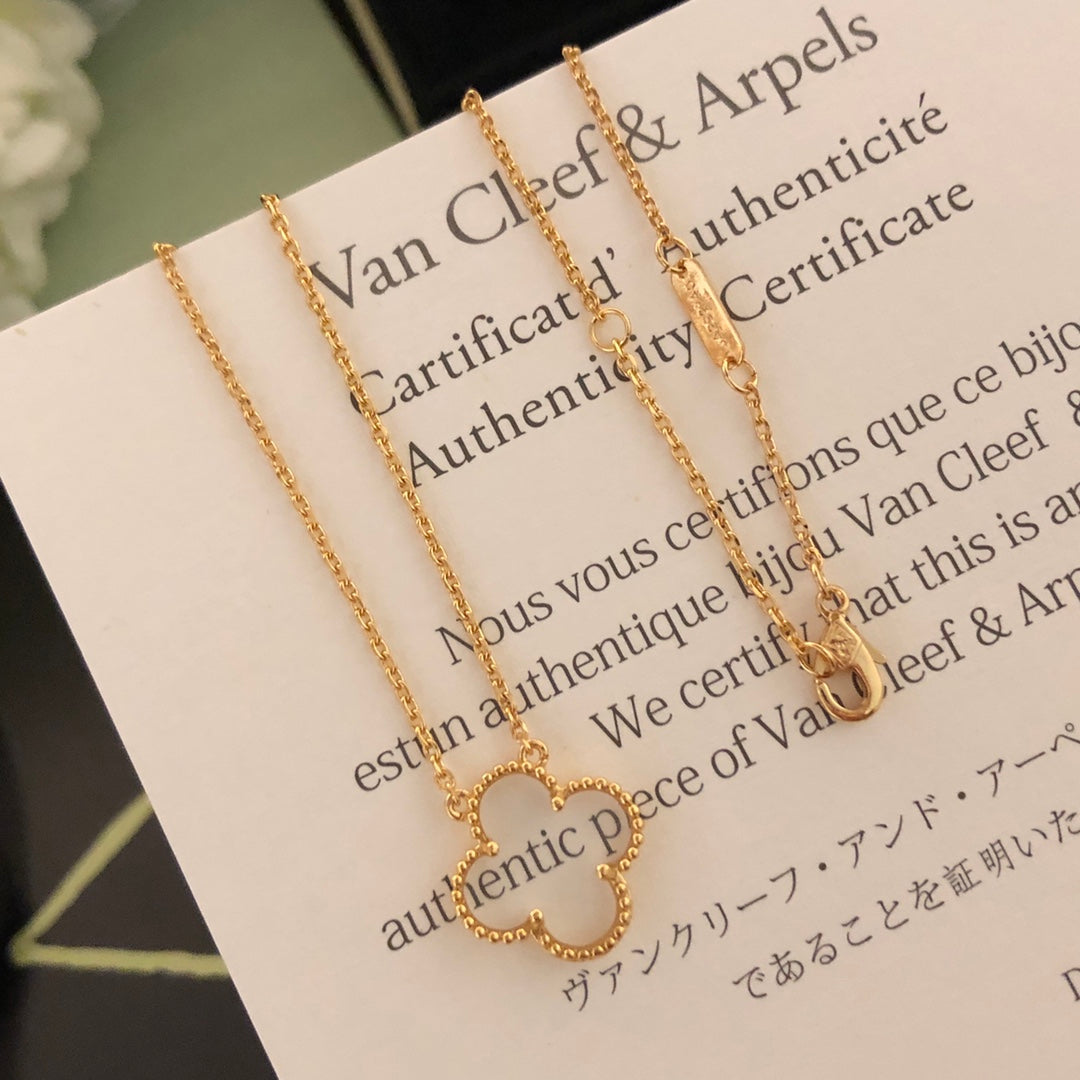 18K Celestial Vintage Alhambra Pendant Clover Necklace