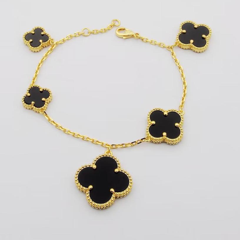 18K Celestial Magic Alhambra Five Black Motifs Bracelet