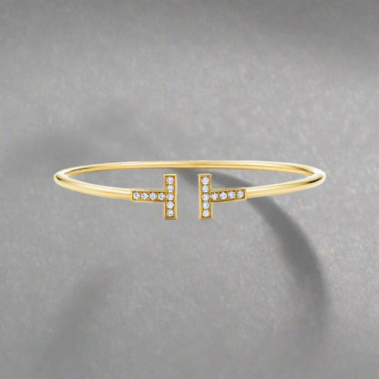 18K Celestial T Diamond Wire Bracelet