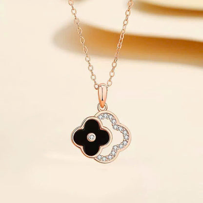 ELVORIA 18K Rose Gold Plated Four Leaf Clover Bracelet – 925 Sterling Silver